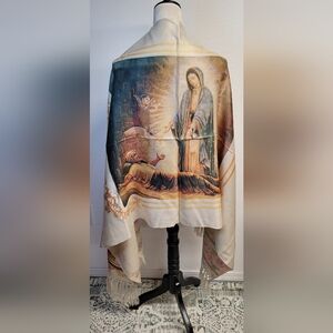 Virgen de Guadalupe Religious Rebozo,  shawl, pashmina,  scarf, chal Catholic